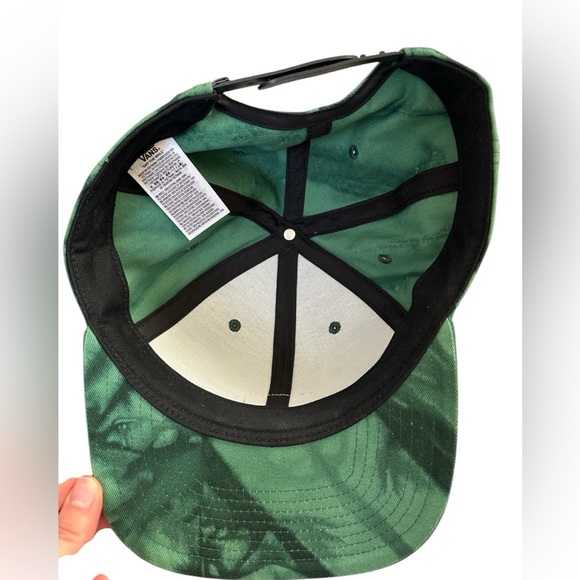VANS Off The Wall Hat Cap Green SnapBack Skater Black Flat Bill - Picture 4 of 4